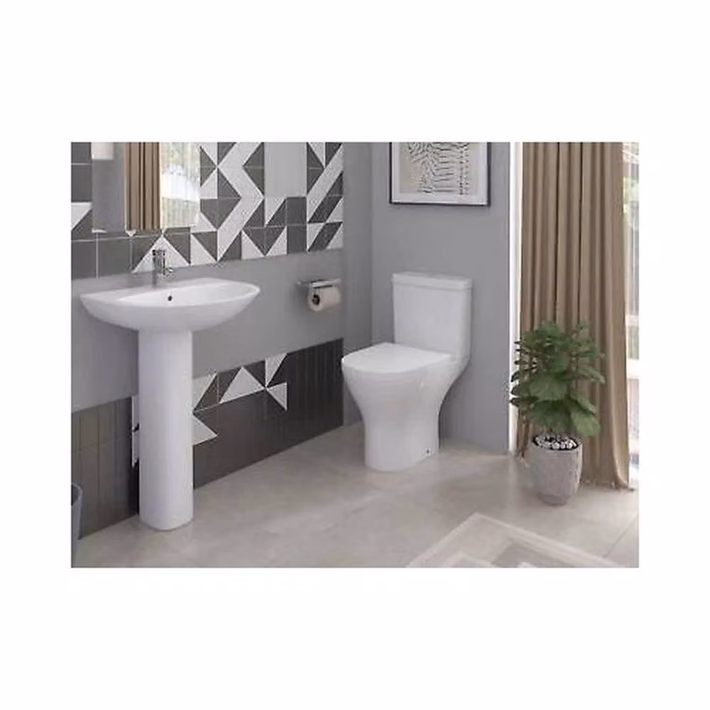 SPETLEK White Ceramic Bathroom Toilet Pan and Soft Close Cistern Seat, W: 60 cm, D: 52 cm – 3