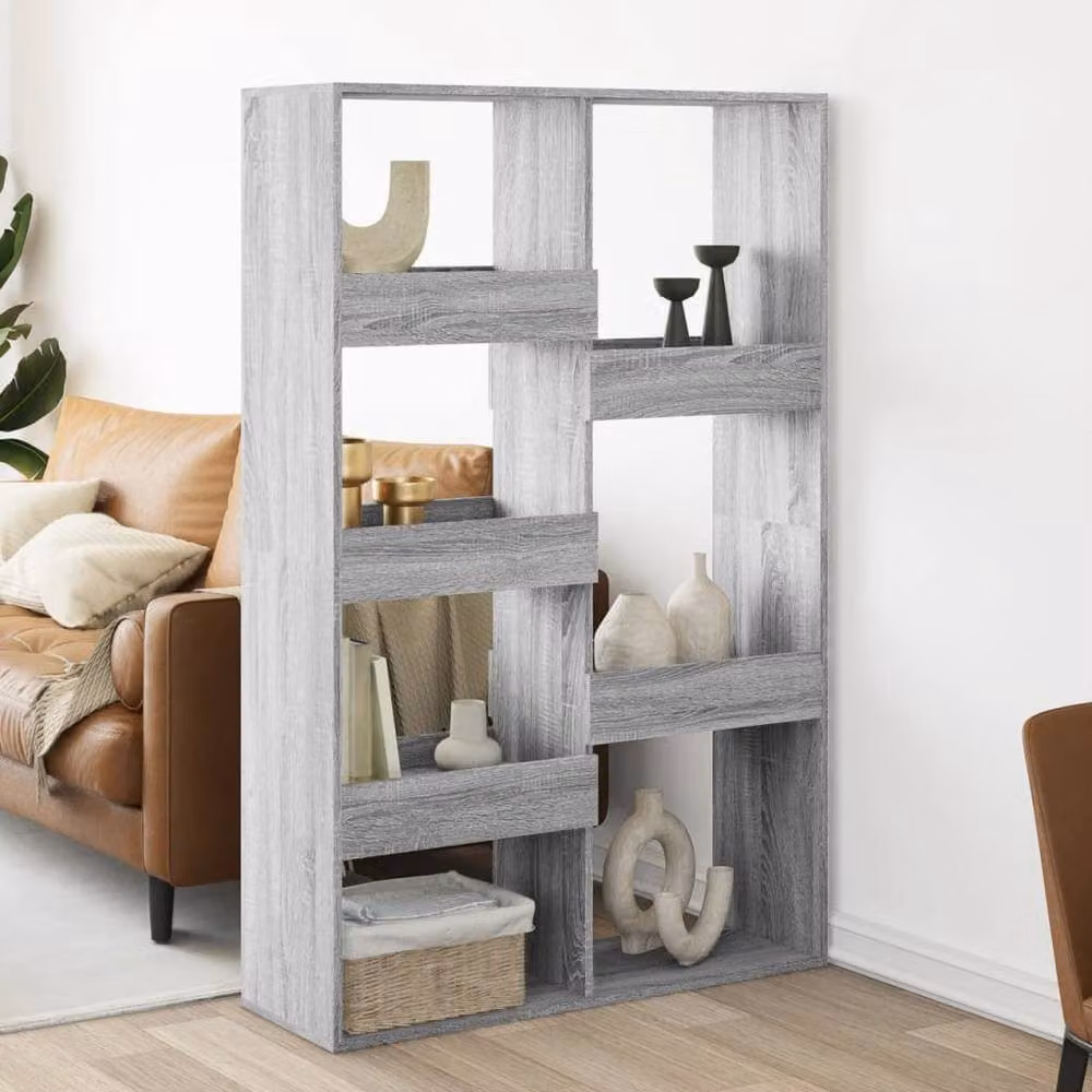 Berkfield Home Grey Sonoma Room Divider in Engineered Wood, W/D/H: 100 x 33 x 155.5 cm – 2