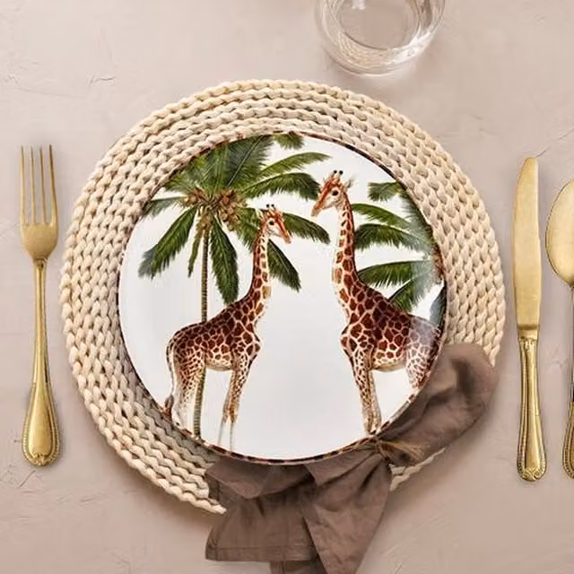 The Mia UK Mon Reve Porcelain Side Plates, Set of 6, Multicolour and Green