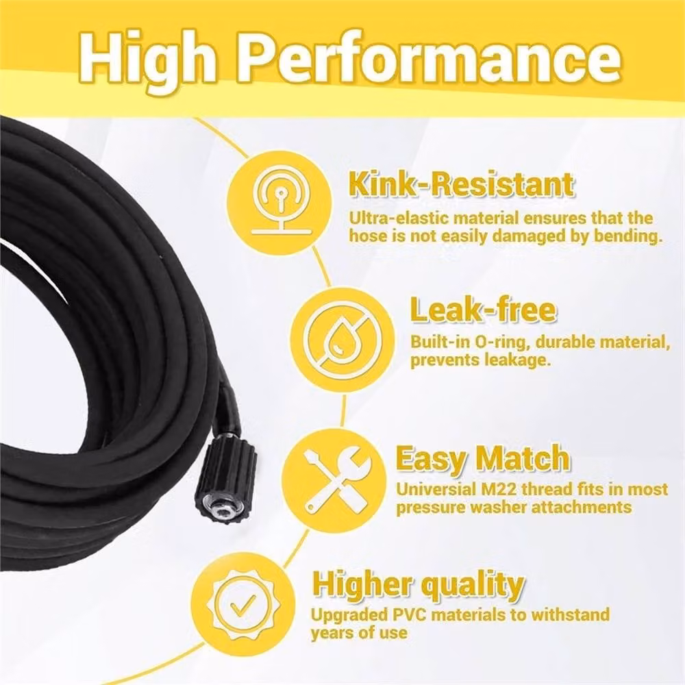 Nordara 10m High Pressure Washer Hose Pipe, 5800PSI, Black – 4