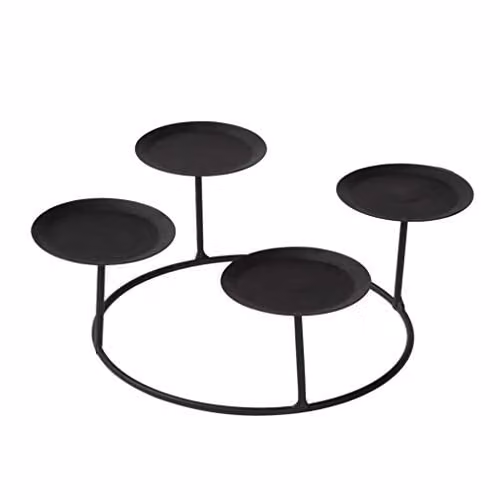 Lights4fun Black Metal Round Pillar Candle Holder Stand – 2