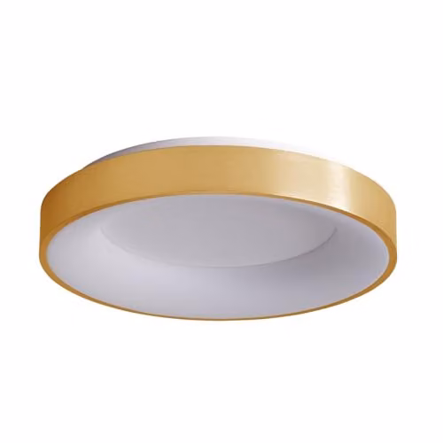 Netlighting Modern Dimmable LED Flush Ceiling Light in Gold/Brass with 3000K Warm White 2750lm – 1