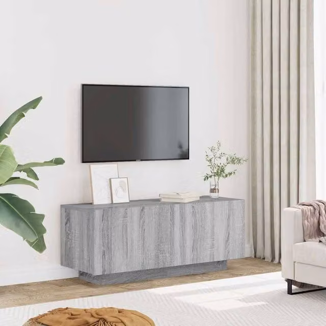 Berkfield Home Modern Grey Sonoma TV Cabinet in Matt Engineered Wood W/D/H: 100 x 35 x 40 cm
