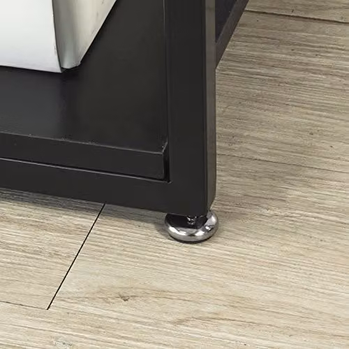 SoBuy Modern Black Glass and Metal Side Table for Living Room, Bedroom or Home Office, W/D/H: 55.0 x 35.0 x 65.0 cm – 8