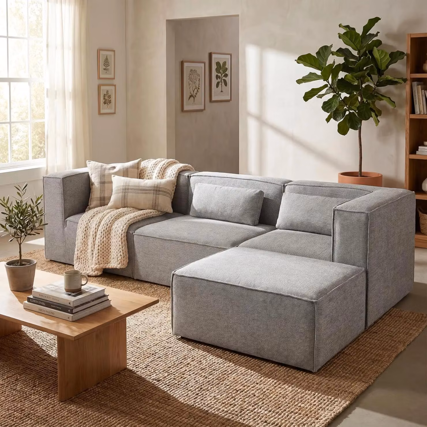 Abakus Direct Doris Reversible L-Shape Corner Sofa in Grey with Fabric Upholstery and Solid Wood Frame – 2