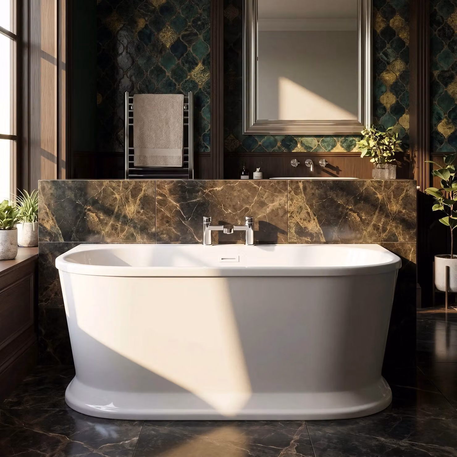 Balterley White Rectangular Acrylic Freestanding Bath W/D/H: 170 cm x 78 cm x 60 cm – 3