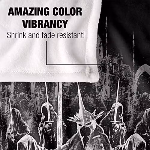 LOGOVISION Lord of the Rings Ring Wraiths Super Soft Microfibre Throw Blanket, White, W/D/H: 152 x 127 cm – 3