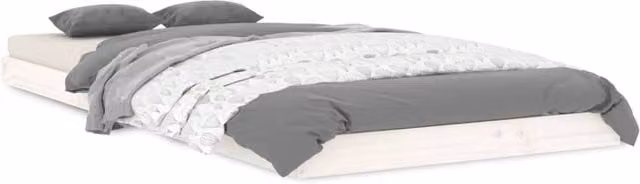 Berkfield Home White Solid Wood Pine Bed Frame, W/D/H: 90 x 200 cm – 1