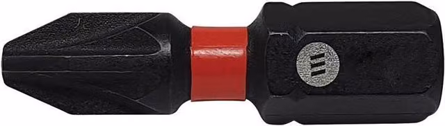 Forgefix ForgeFast Pozidriv Compatible Impact Screwdriver Bit PZ2, 25mm, Black, Pack of 50 – 2
