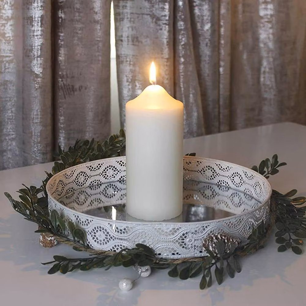Marco Paul 100 Hour Burn Pillar Candle in Beige and White – 3