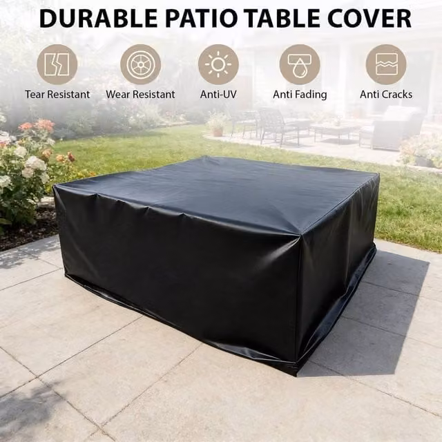 NESTLUNE Waterproof Black Polyester Garden Furniture Cover W/D/H: 250 x 250 x 90 cm