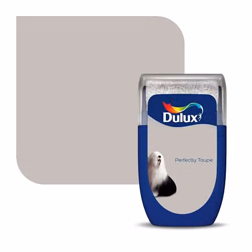 Dulux Walls & Ceilings Tester Paint, Perfectly Taupe, Matt, Beige, 30 ml