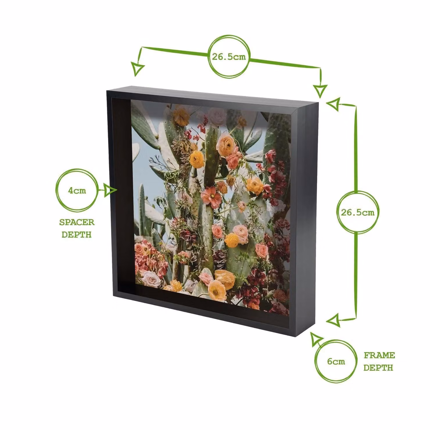 Nicola Spring Pack of 5 White 3D Deep Box Square Photo Frames, W/H: 25.4 x 25.4 cm – 3