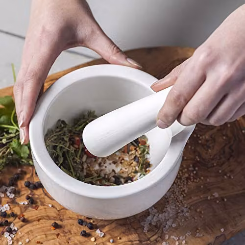 WM Bartleet & Sons White Porcelain Mortar and Pestle Set, 14cm – 2