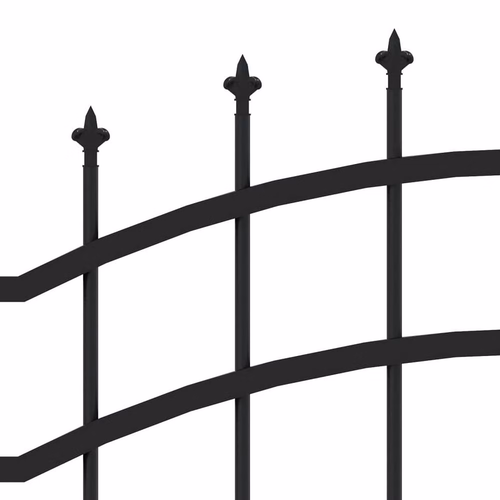 Berkfield Home Spear Top Garden Fence, Black Powder-coated Steel, Height: 115 cm – 3