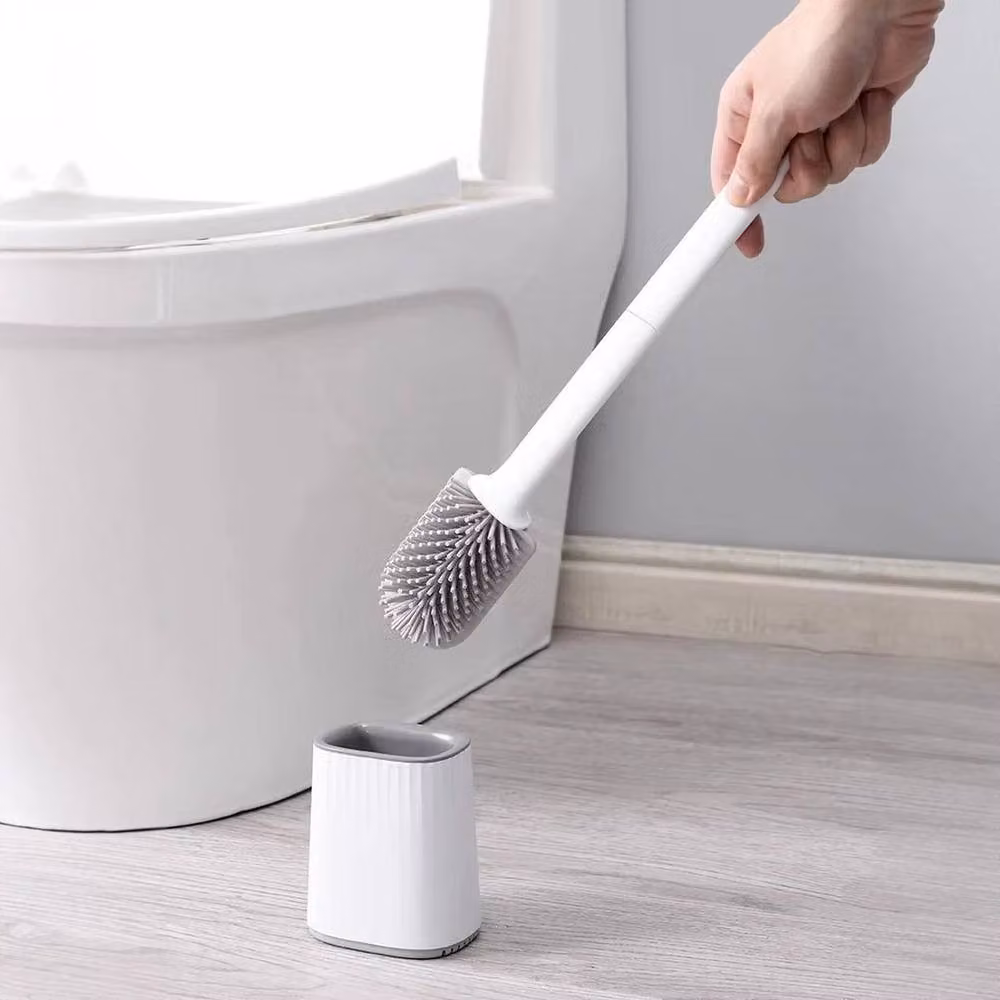 EONLION White Plastic Freestanding Toilet Brush and Holder Set – 3