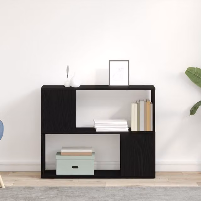 Berkfield Home Modern White and Black TV Stand Made of Engineered Wood W/D/H: 80 x 24 x 63 cm – 1