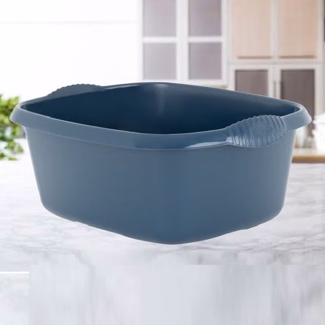 Wham Large Rectangular Plastic Washing Up Bowl, Blue, W: 32 cm, D: 32 cm, H: 16 cm