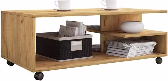 VCM Sofatically Stango XL Coffee Table with Castors in Light Oak