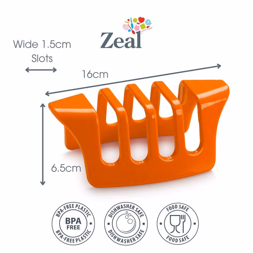 Zeal Melamine Four Slice Toast Rack in Orange – 2