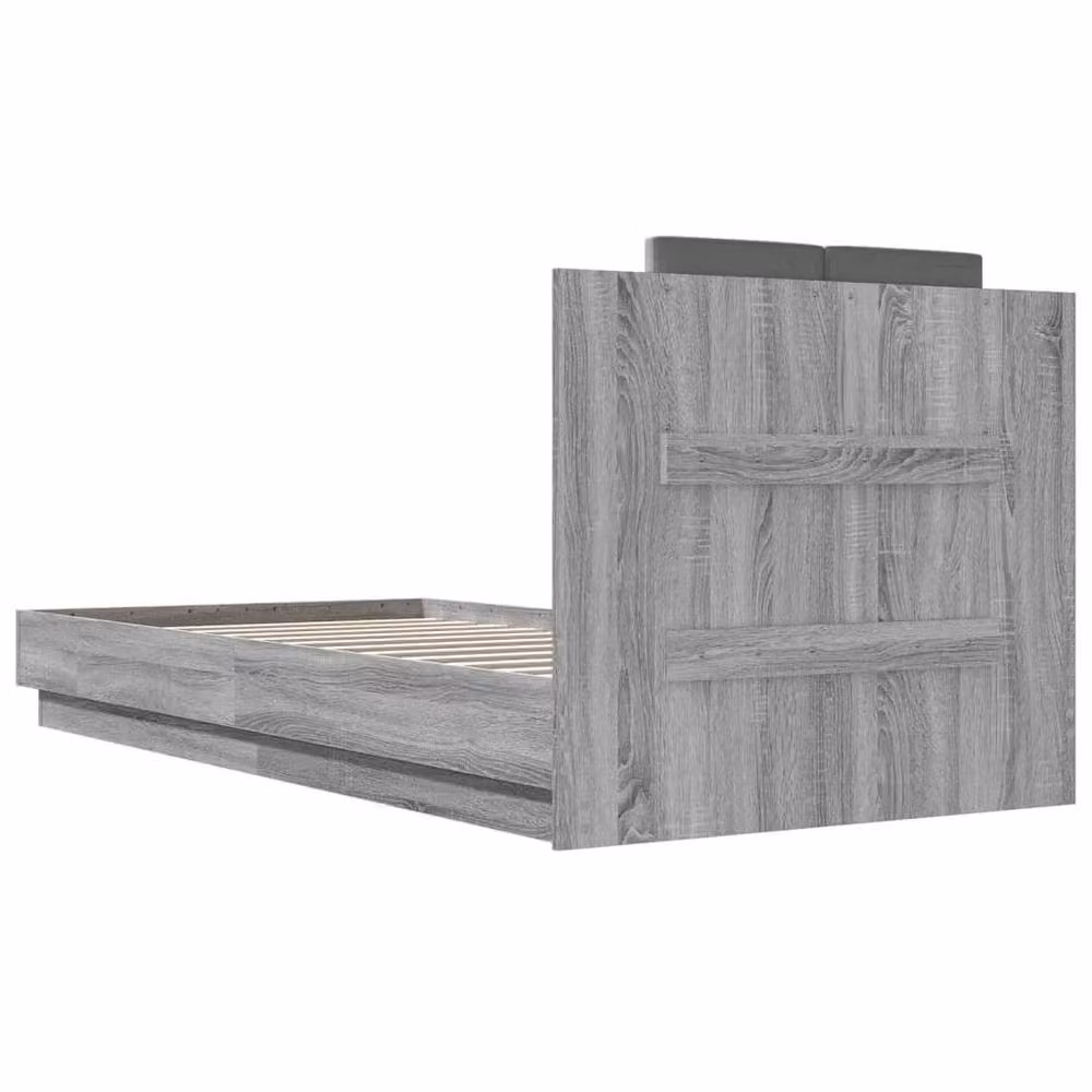 Berkfield Home Grey Sonoma Upholstered Bed Frame W/D/H: 100 x 200 cm – 3