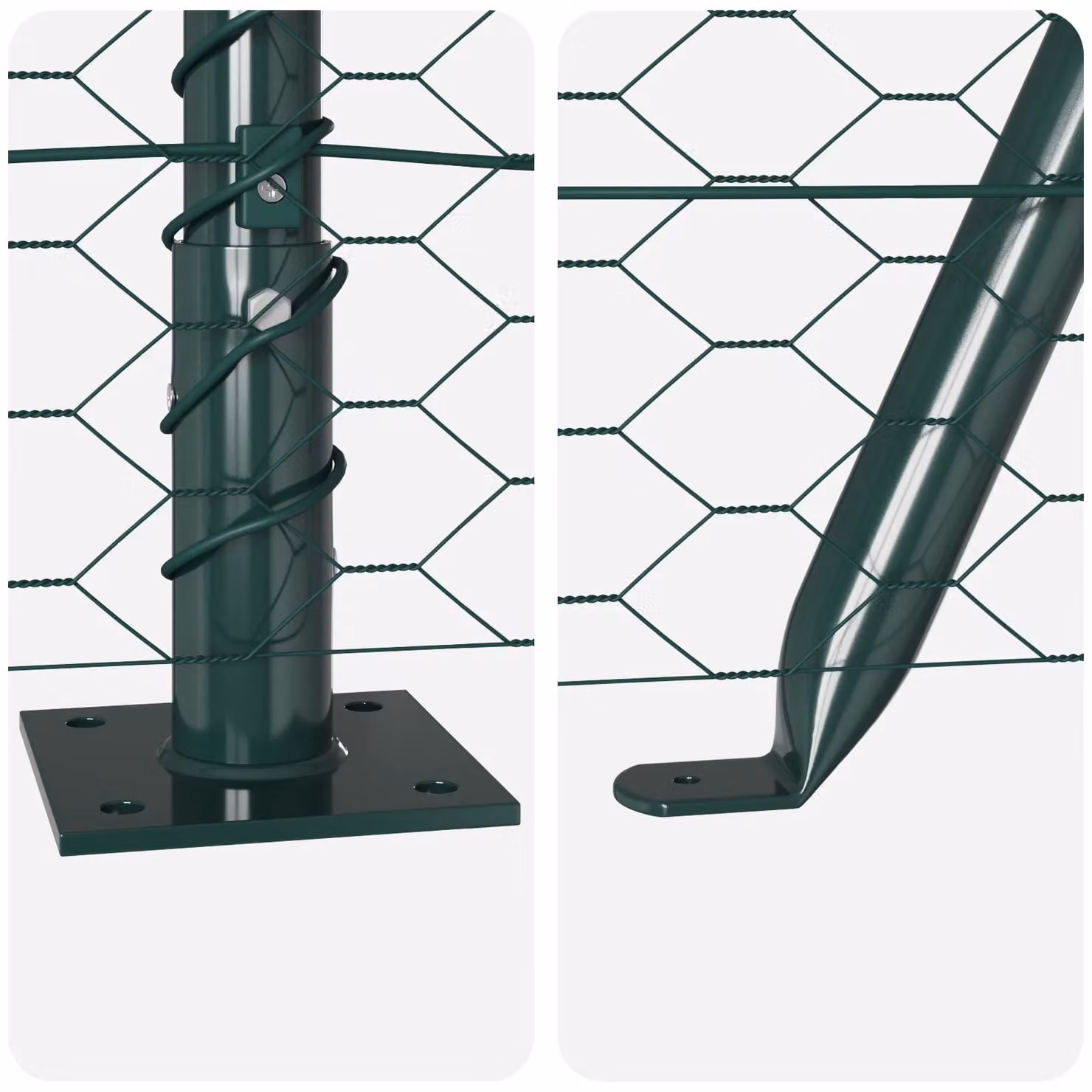 Berkfield Home Green Steel Hexagon Fence – 4