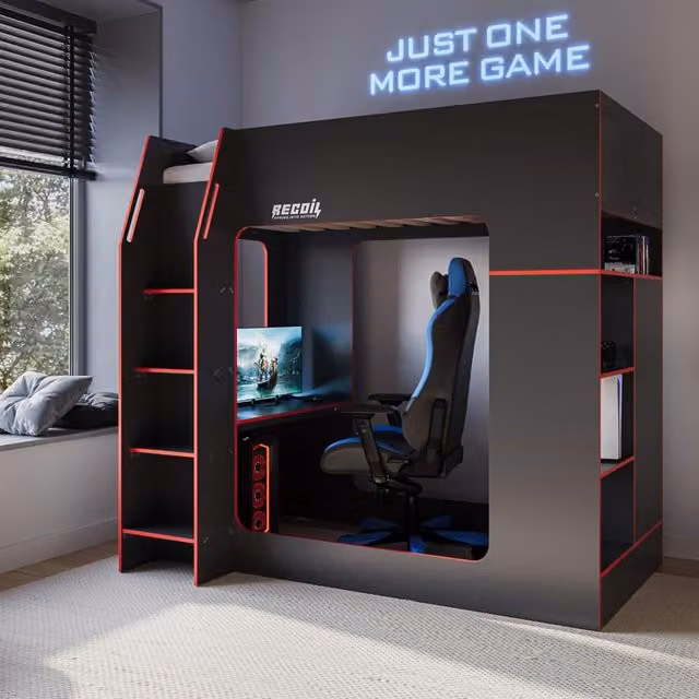 Recoil Meridian Gaming High Sleeper in Black and Red