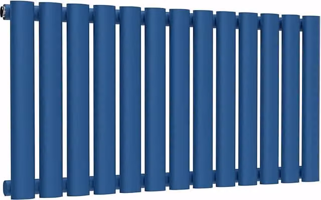 Lux Heat Oval Horizontal Single Wall Radiator in Galaxy Blue, W/H: 78 x 40 cm