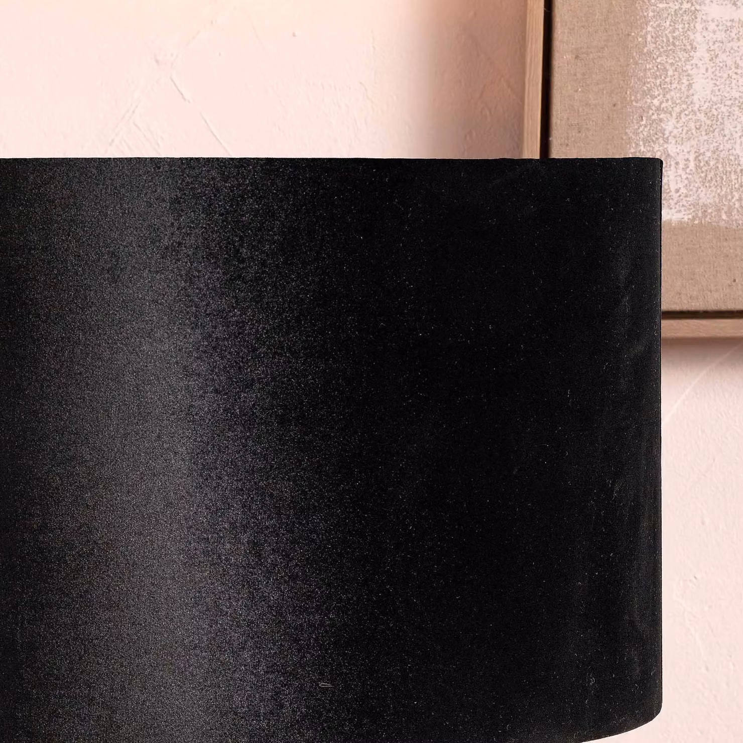Ruma Black Velvet Cylinder Floor Lamp Shade, Diameter: 25.4 cm – 2