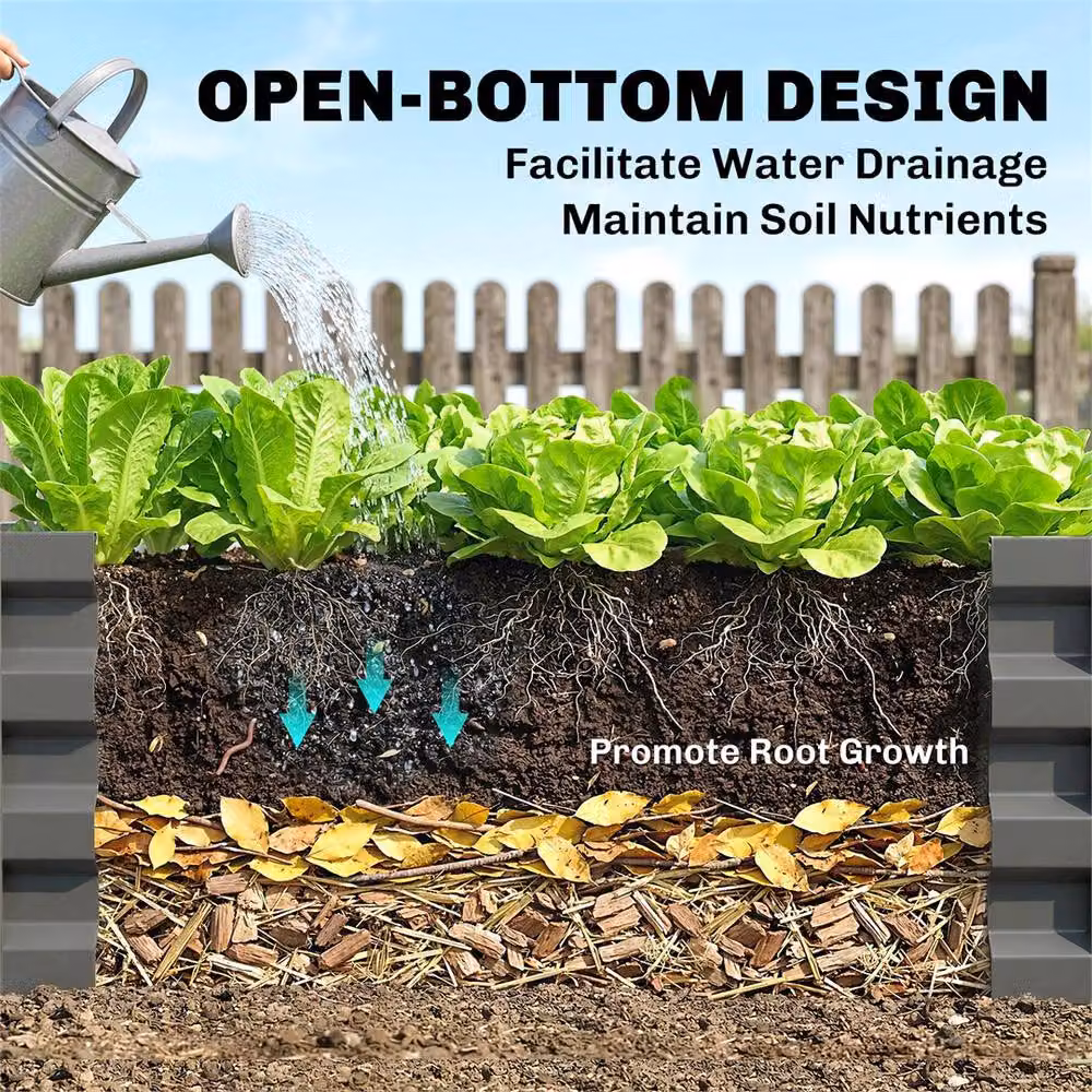 Nordara Steel Raised Garden Bed Planter Box in Grey, W/D/H: 60.0 x 30.5 x 60.0 cm – 4