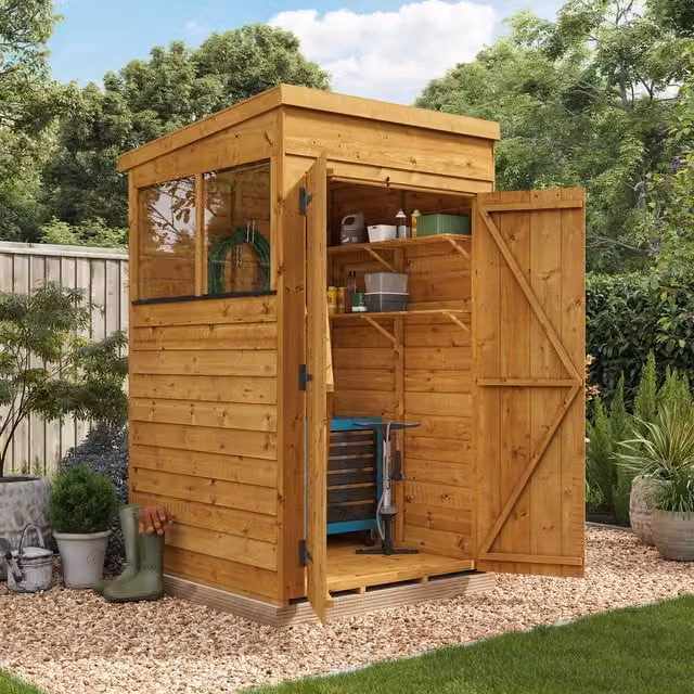 BillyOh Rustic Brown Wooden Pent Shed with Window