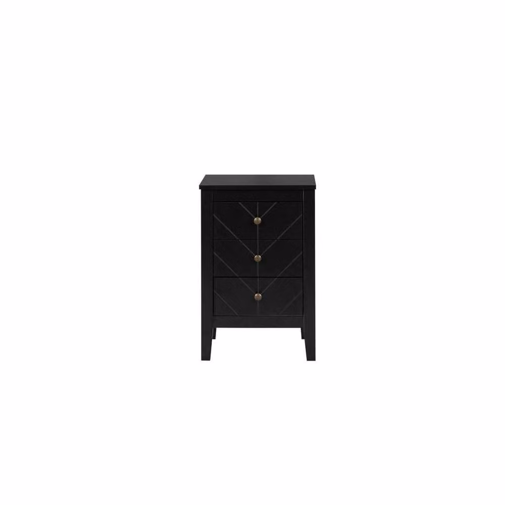 Birlea Emerson Pair of 3 Drawer Bedside Cabinets in Black – 3