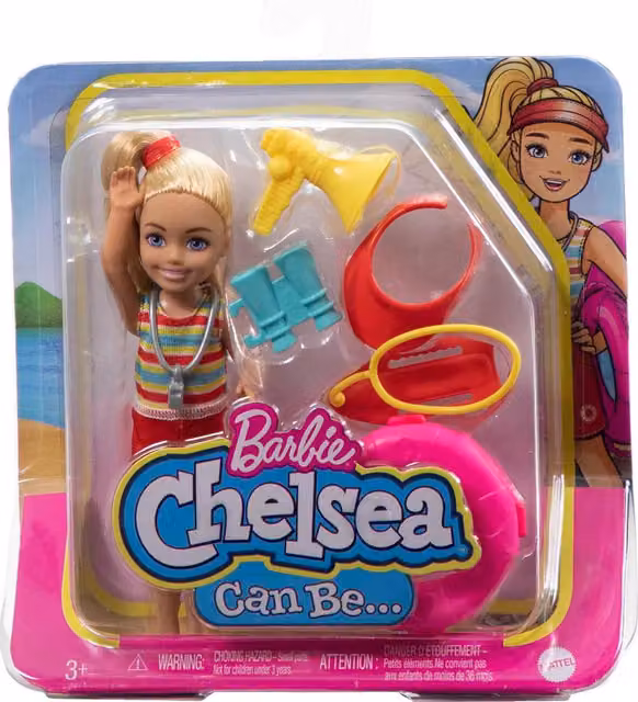Mattel Barbie Chelsea I Can Be Life Guard Doll in Yellow and Multicolour