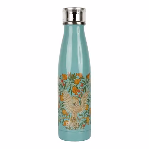 Built Leakproof Vacuum Insulated Stainless Steel Water Bottle, 480 ml, Blue Cockatoo Floral