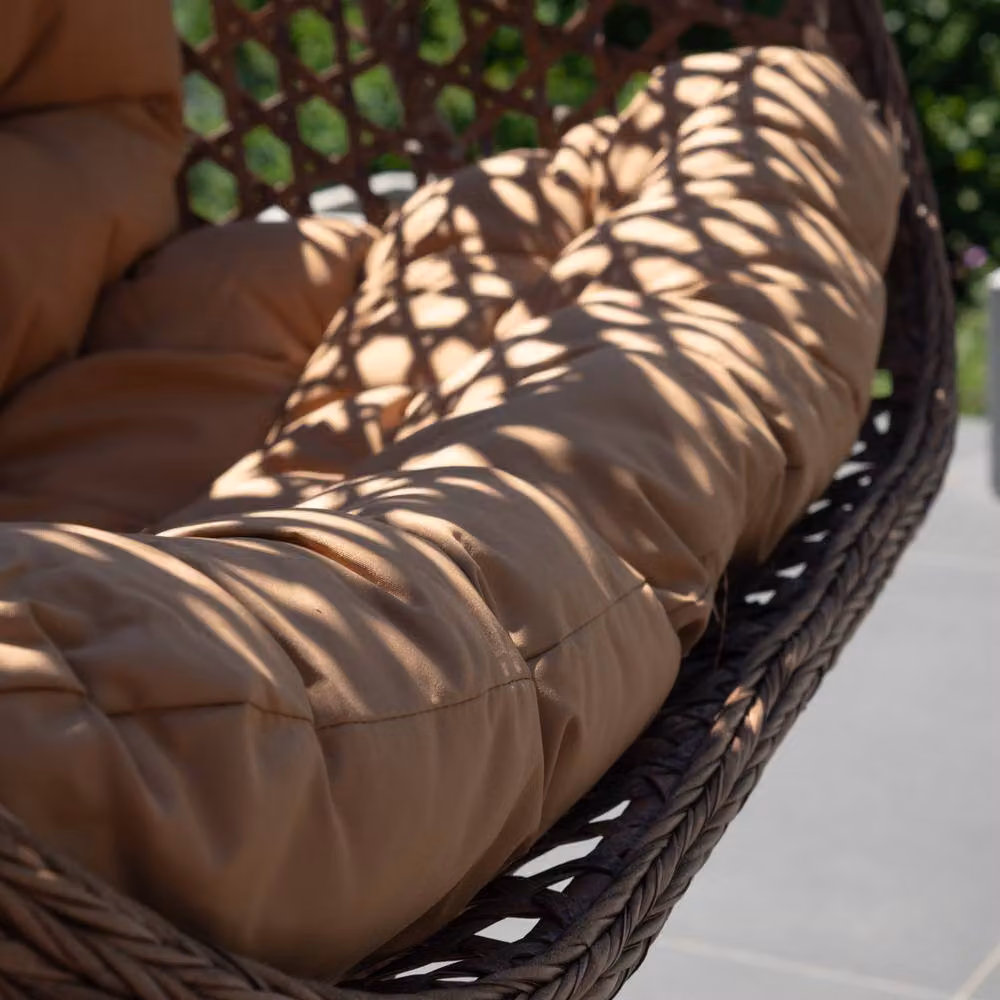 Rosewood & Stone Home Petworth Double Egg Chair, 2 Seater, Brown – 2