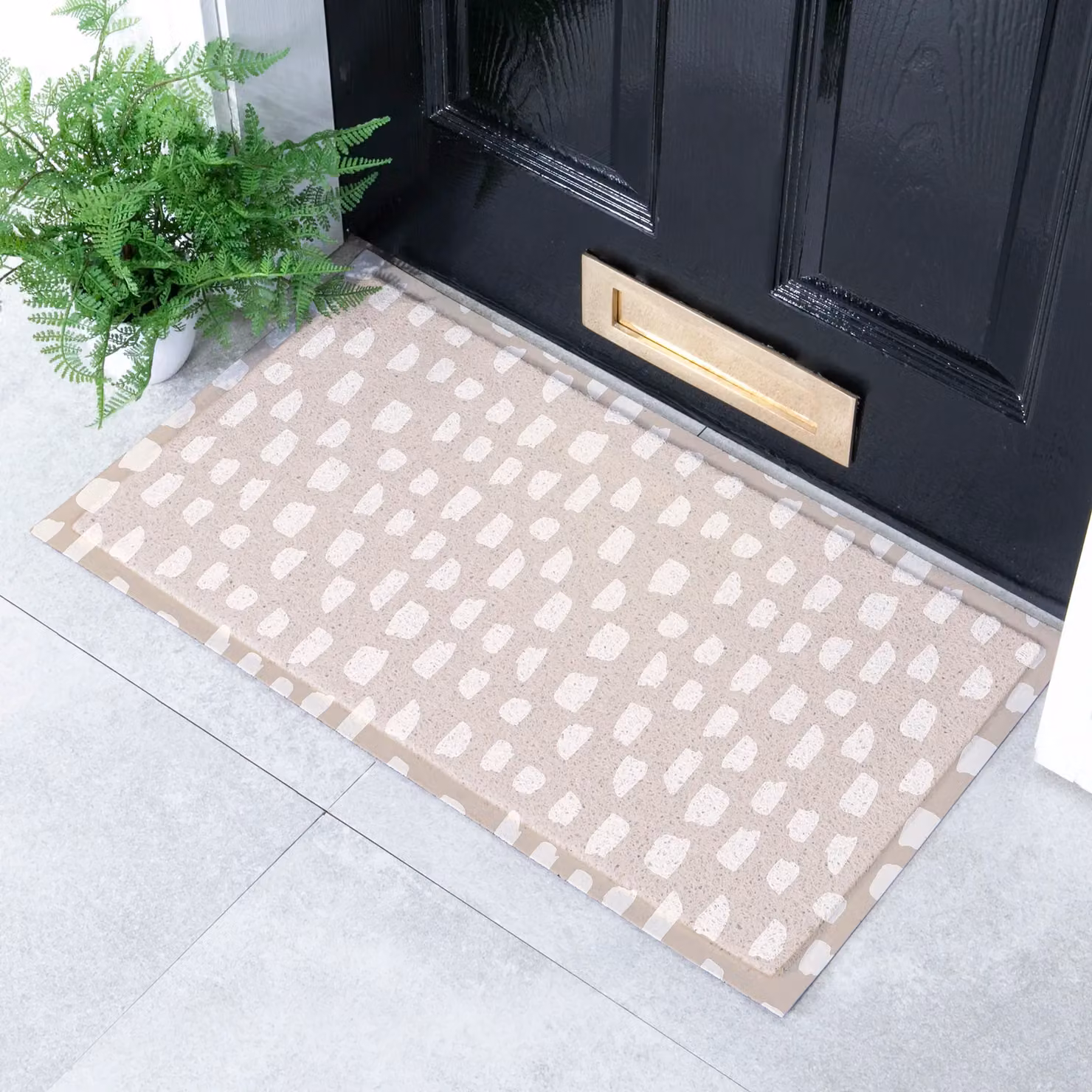 Artsy Mats Mushroom Dashes Indoor Outdoor Doormat in Beige, W/D/H: 70 x 40 cm – 2