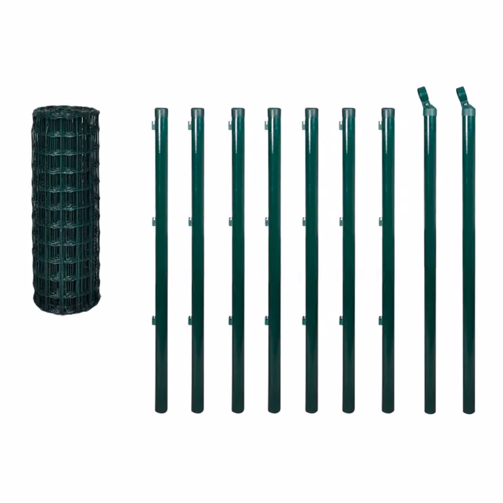 Berkfield Home Euro Fence Green PVC-Coated Steel Fencing, W: 10 m – 2