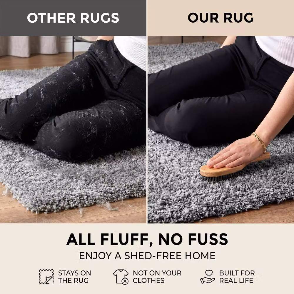 Bravich LTD Shaggy Area Rug in Light Grey, 200 x 290 cm – 5