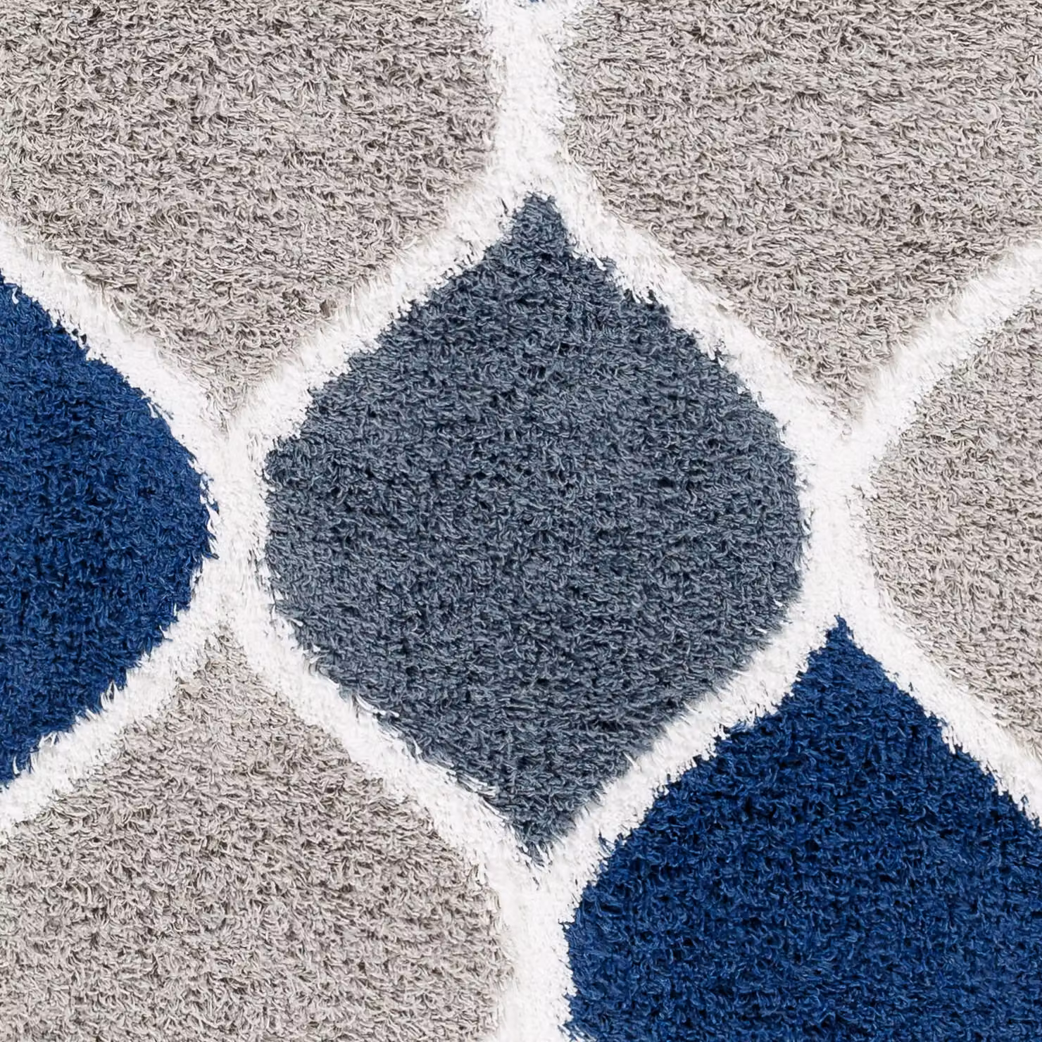 Livabliss Urban Shag Modern Rectangular Plush Pile Rug in Beige, White, Blue and Grey, W: 160 cm, D: 220 cm – 7