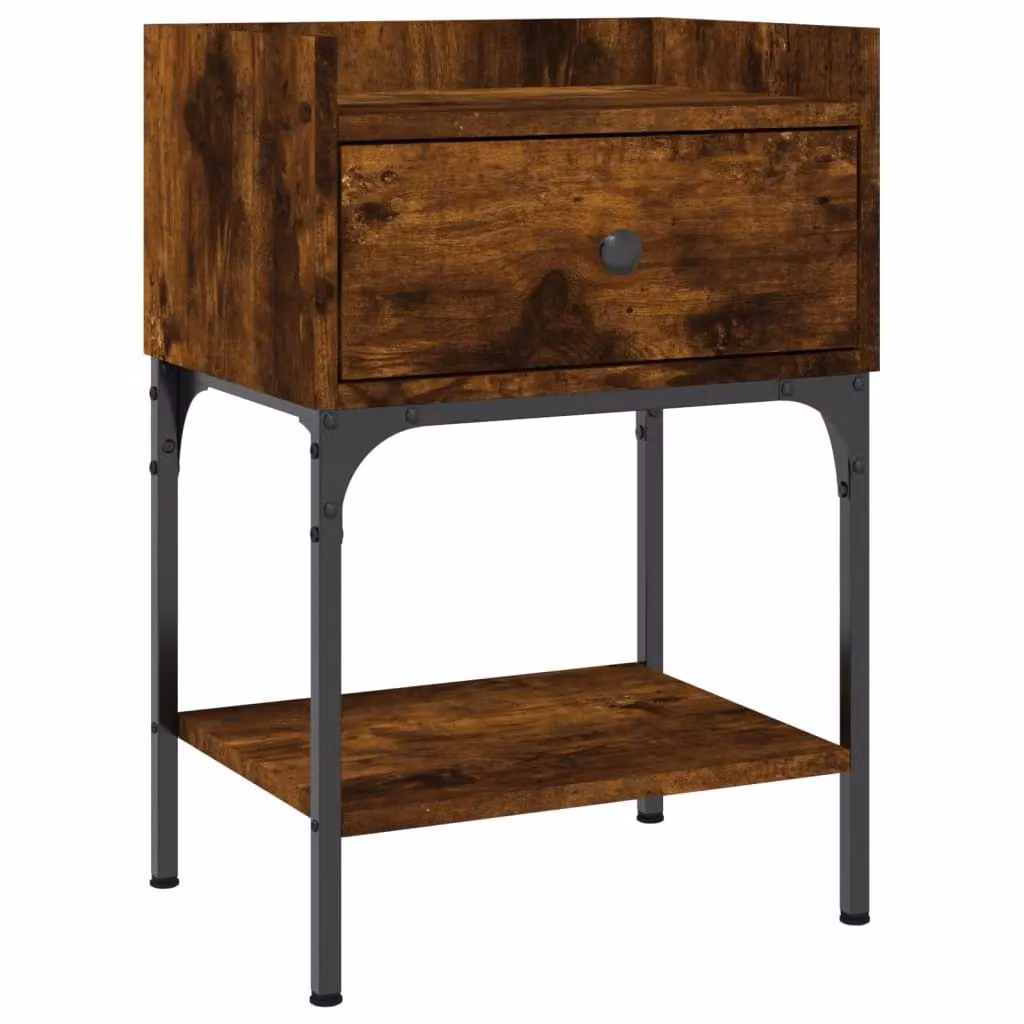 Berkfield Home Smoked Oak Bedside Table, Brown, W/D/H: 40.5 x 31 x 60 cm – 2