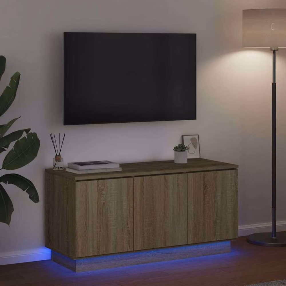 Berkfield Home Sonoma Oak TV Cabinet in Tan, W/D/H: 100 x 38 x 49 cm – 3