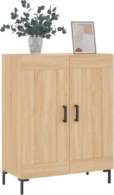 Berkfield Home Sonoma Oak Sideboard in Light Brown, W/D/H: 69.5 x 34 x 90 cm