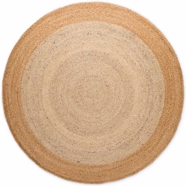 THE RUGS Jutta Reversible Jute Flatweave Round Rug in Beige, Diameter: 160 cm
