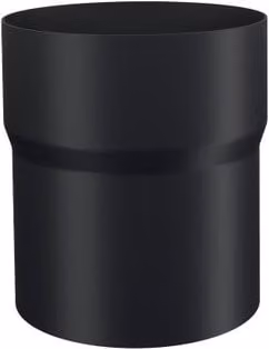 Lindab Galvanised Steel Downpipe Connector, 75mm, Matte Black