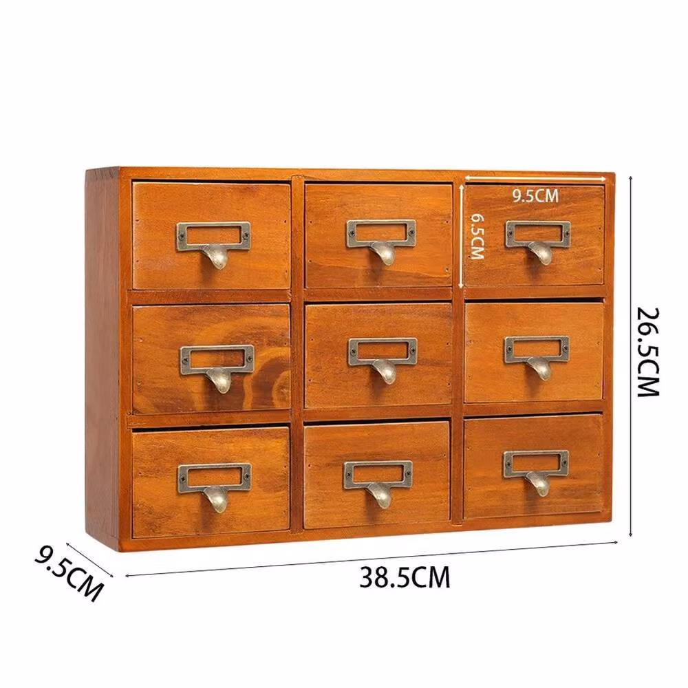 KORVIXA Wood Jewellery and Makeup Storage Organiser Box, Brown, W: 90.0 cm, D: 26.5 cm, H: 90.0 cm – 2