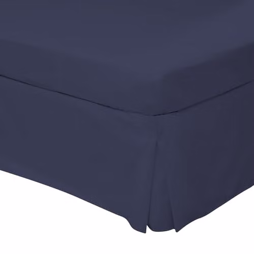 Belledorm Navy Blue Easy Care 200 Thread Count Cotton Polyester Percale Platform Valance Sheet