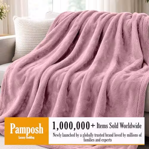Pamposh Pink Flannel Fleece Throw Blanket, W/D/H: 130 x 150 cm – 2