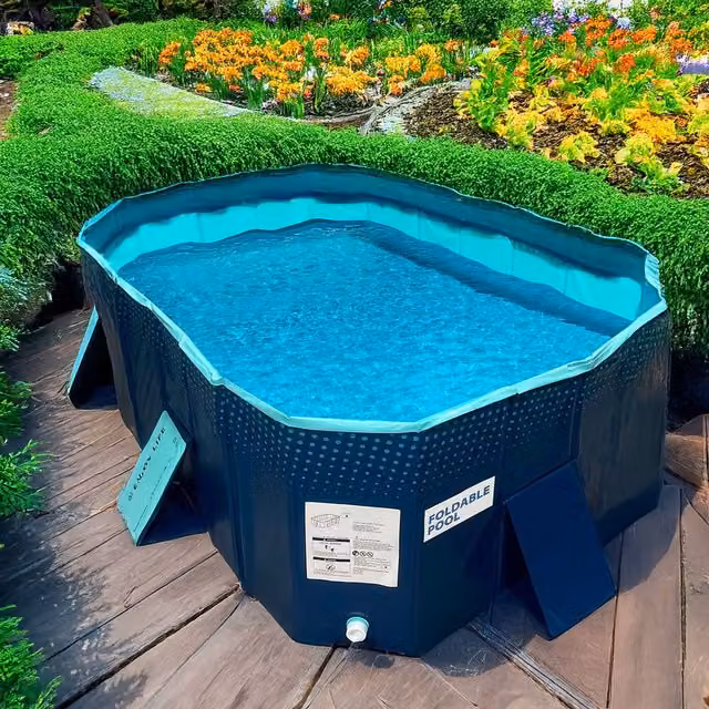 Starlyf Large Foldable Above Ground Pool in Blue