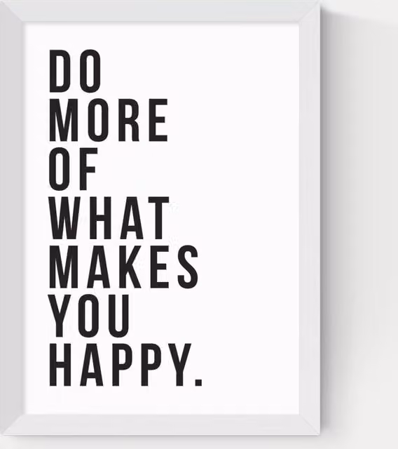 East End Prints Do More Of What Makes You Happy Framed Typography Wall Art in White