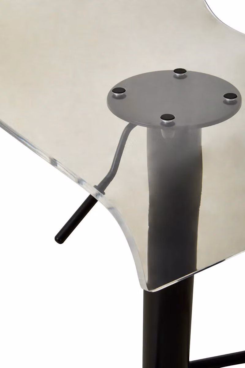Orsina Modern Transparent Acrylic and Black Metal Bar Stool for Kitchen and Dining Rooms – 2